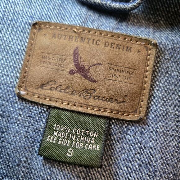 Eddie Bauer‎ Denim Vest Corduroy Collar All Cotton Sz S Womens Country Western - Picture 4 of 6